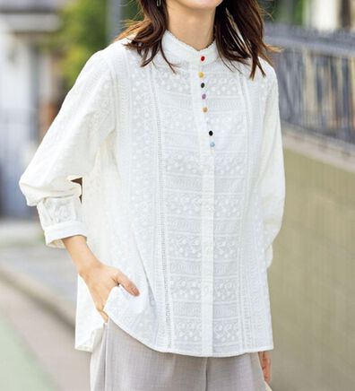 ルフラン（ルフラン）の「カラフル＊多ボタンブラウス（ブラウス）」