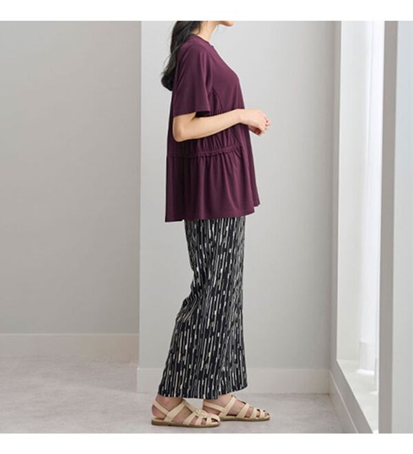 BELLUNA（ベルーナ）の「ヒンヤリ！サイドギャザー使いチュニック（チュニック）」｜詳細画像