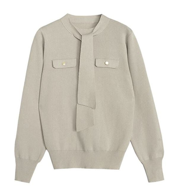 Pierrot（ピエロ）の「ボウタイポケットニット（ニット・セーター）」｜詳細画像