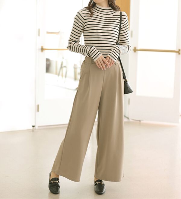 GeeRA（ジーラ）の「美脚ストレッチワイドパンツ（ワイドパンツ・ガウチョ）」｜詳細画像