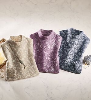 ルフラン（ルフラン）の「【３色組】日本製ジャカードプルオーバ＜紫苑～しおん～＞（カットソー）」｜詳細画像