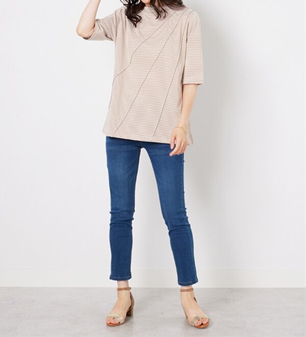 BELLUNA（ベルーナ）の「細ボーダータックデザインチュニック（チュニック）」｜詳細画像