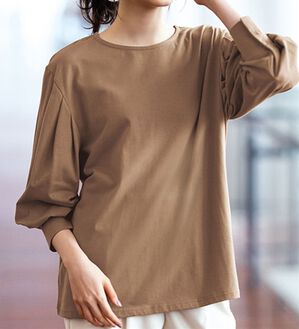 RANAN（ラナン）の「タックスリーブカットソープルオーバー（カットソー）」｜モカ