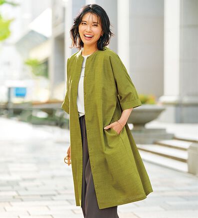 BELLUNA（ベルーナ）の「すっぽり体型カバー！麻調２ｗａｙワンピース（その他ワンピース）」