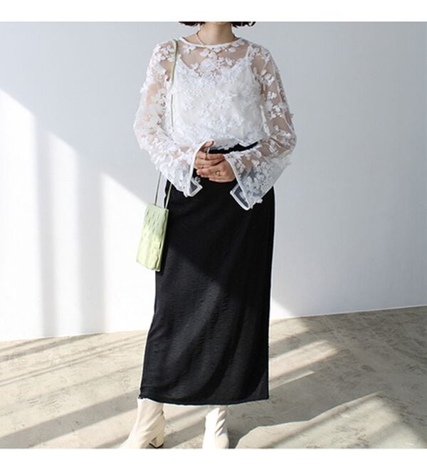 GeeRA（ジーラ）の「３Ｄレースブラウス（ブラウス）」｜詳細画像