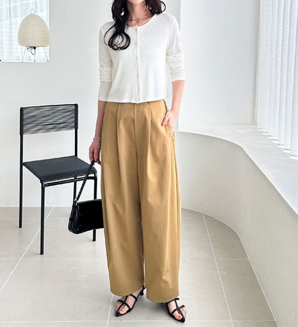 GeeRA（ジーラ）の「楽なのに美脚見えワイドカーブパンツ（フルレングスパンツ）」｜詳細画像