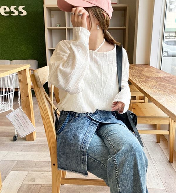 GeeRA（ジーラ）の「シャギージャカードボートネックカットソー（カットソー）」｜詳細画像