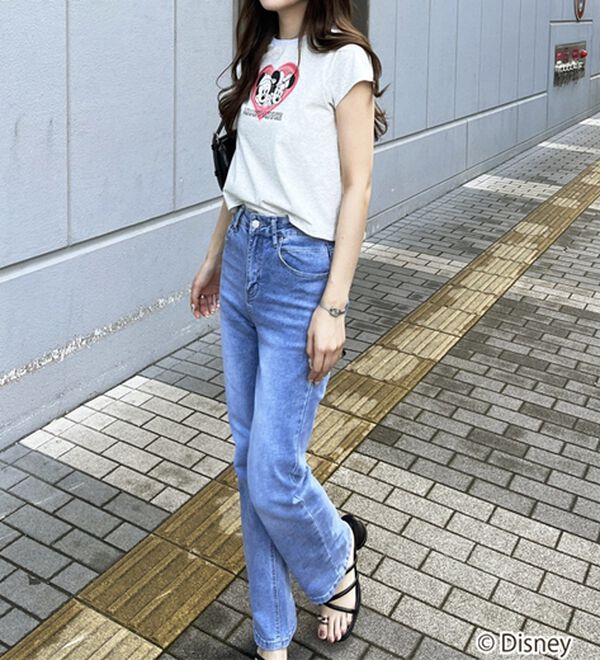 GeeRA（ジーラ）の「【Disney/ディズニー】別注〈Mickey Mouse＆Minnie Mouse〉〈Marie〉コンパクトプリントTシャツ（Tシャツ）」｜詳細画像