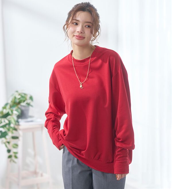 BELLUNA（ベルーナ）の「長めのリブが差をつける！全隠しトレーナー（カットソー）」｜詳細画像