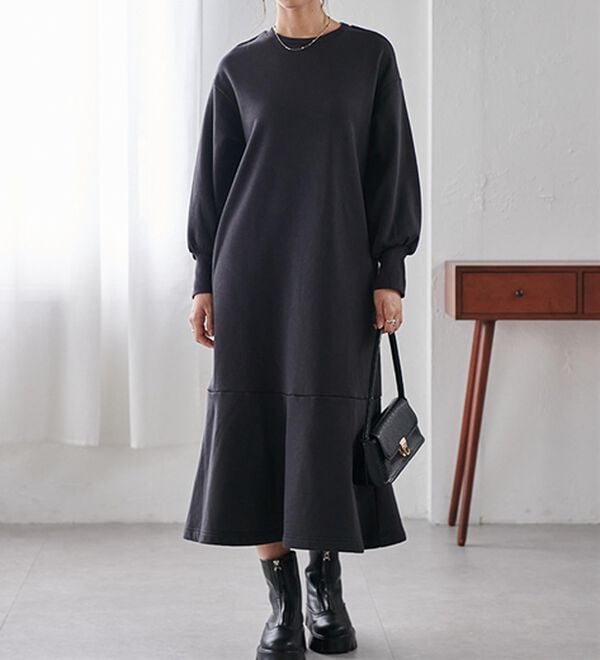 RANAN（ラナン）の「＜ＨＩＧＨ　ＳＰＥＣ＞毛玉になりにくい！ペプラムデザインワンピース（その他ワンピース）」｜詳細画像