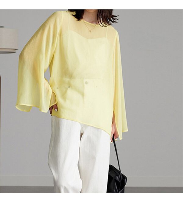 RANAN（ラナン）の「フレア袖スリットシアーブラウス（ブラウス）」｜詳細画像