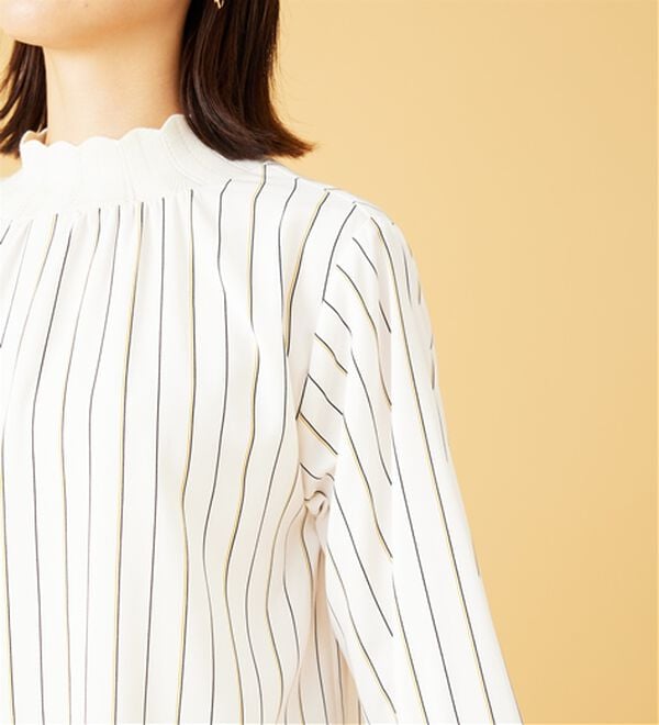 BELLUNA（ベルーナ）の「衿＆袖ニット使い美人顔ブラウス（ブラウス）」｜詳細画像