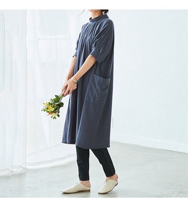 BELLUNA（ベルーナ）の「オーガニックコットンダブルガーゼワンピース（その他ワンピース）」｜詳細画像