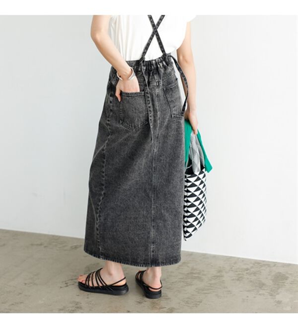 GeeRA（ジーラ）の「フロントスリットナローデニムスカート（ロングスカート）」｜詳細画像