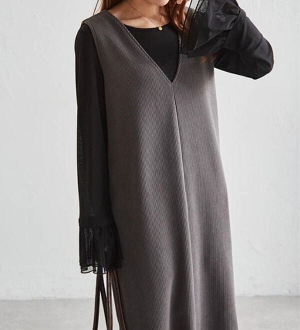 RANAN（ラナン）の「あったか裏ベロアニットコールジャンパースカート（ジャンパースカート）」｜詳細画像