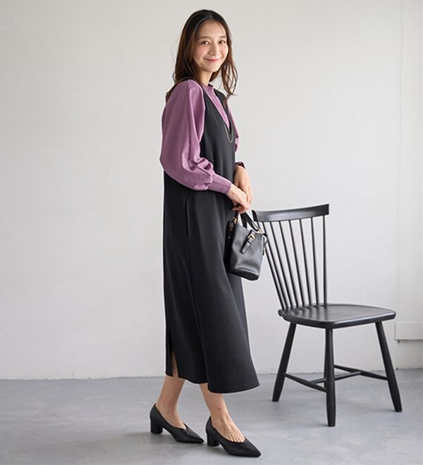 BELLUNA（ベルーナ）の「Ｔシャツ感覚なのにきちんとブラウス見え！カットジョーゼットプルオーバー（カットソー）」｜詳細画像