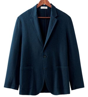 「＜ゴールデンベア＞鹿の子素材爽快ジャケット（メンズジャケット）」｜ネイビー