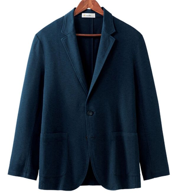 「＜ゴールデンベア＞鹿の子素材爽快ジャケット（メンズジャケット）」｜ネイビー