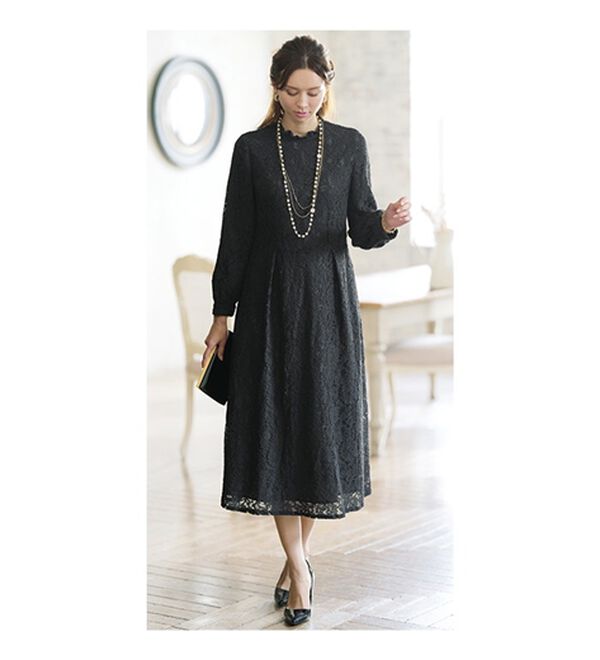 BELLUNA（ベルーナ）の「フリルデザイン総レースワンピース（その他ワンピース）」｜詳細画像