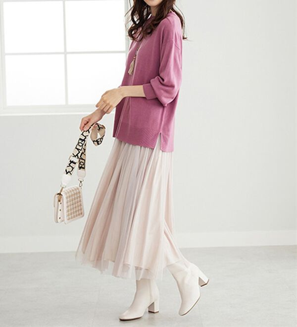 BELLUNA（ベルーナ）の「ふんわり袖カシミヤタッチプルオーバー（ニット・セーター）」｜詳細画像