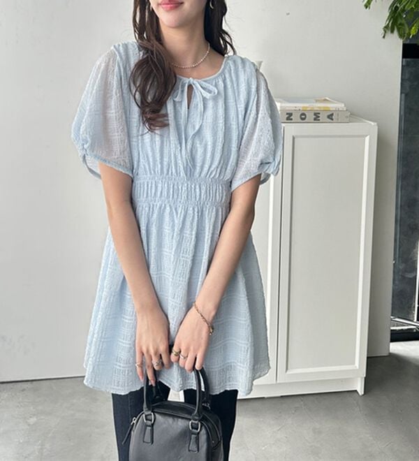 GeeRA（ジーラ）の「前後２ＷＡＹシャーリングチュニック（ブラウス）」｜詳細画像