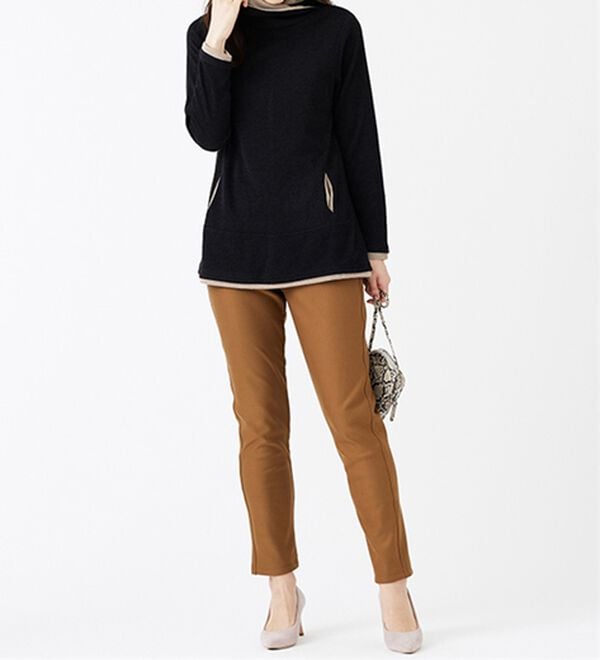 BELLUNA（ベルーナ）の「マシュマロみたいな裏ベロアなめらかストレッチパンツ（フルレングスパンツ）」｜詳細画像