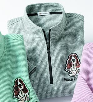 「＜ハッシュパピー＞ワッフルハーフジップトレーナー（メンズトレーナー）」｜杢グレー