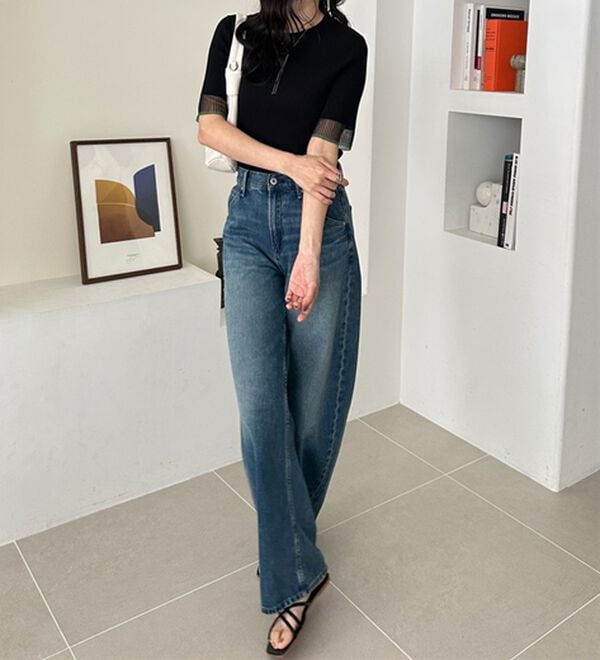 GeeRA（ジーラ）の「『ドラマ着用商品』 袖口シアーリブニット（ニット・セーター）」｜詳細画像