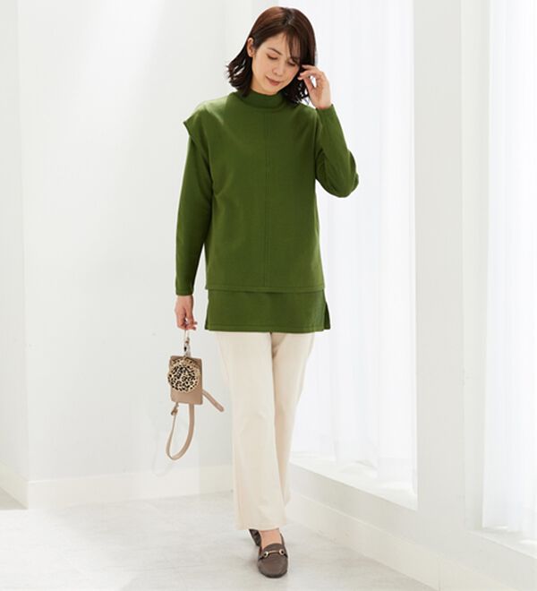 BELLUNA（ベルーナ）の「前後２ｗａｙベスト付ニットアンサンブル（アンサンブル）」｜詳細画像