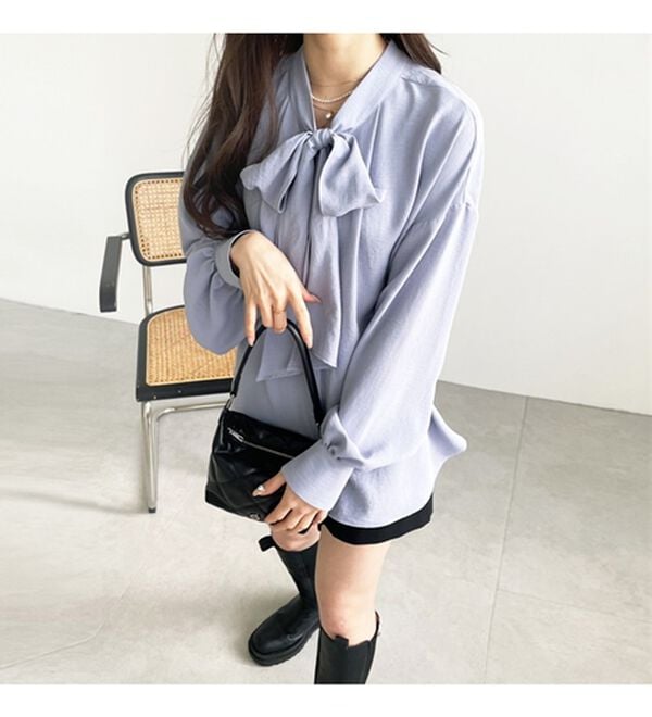 GeeRA（ジーラ）の「前後２ｗａｙボウタイブラウス（ブラウス）」｜詳細画像