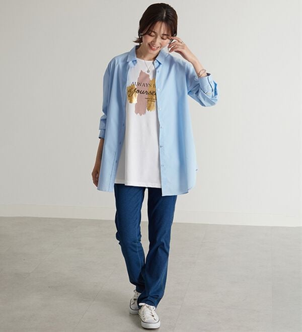 BELLUNA（ベルーナ）の「＜ＳＯＬＯＴＥＸ（Ｒ）＞ストレッチビッグシャツ（シャツ）」｜詳細画像