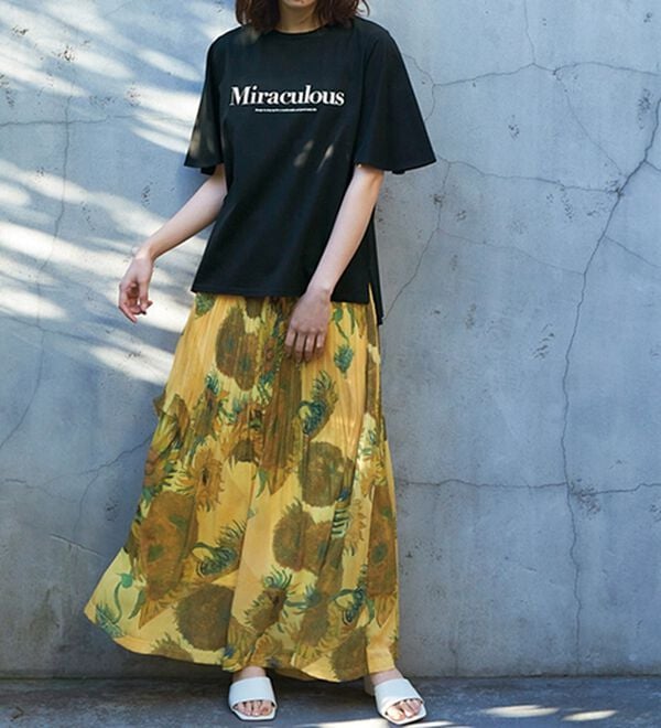RANAN（ラナン）の「ひんやり！綿１００％フレア袖大人ロゴＴシャツ（カットソー）」｜詳細画像