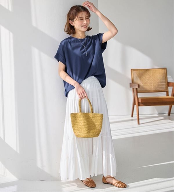 Viola e Viola（ヴィオラ エ ヴィオラ）の「脱普通！すっきり見え大人の上品Ｔシャツ（Tシャツ）」｜詳細画像