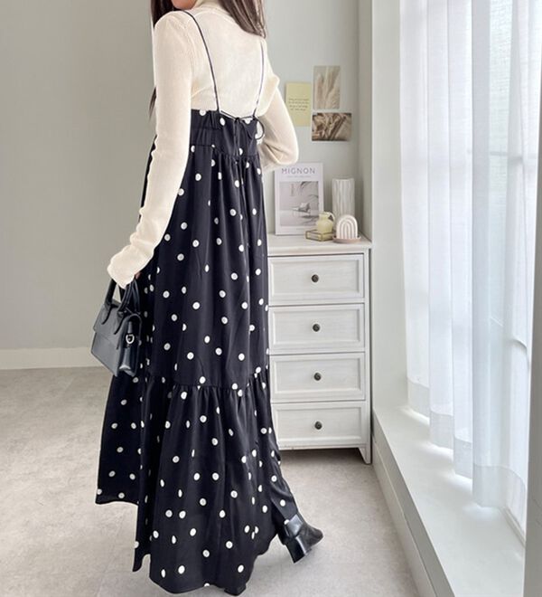 ドット柄キャミワンピース - ベルーナ【公式】