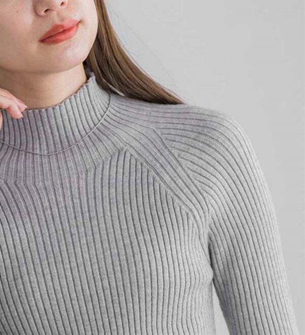 Pierrot（ピエロ）の「着回しストレッチリブハイネックニット（ニット・セーター）」｜詳細画像