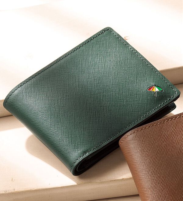 「＜アーノルド　パーマー＞サフィアーノレザー財布（メンズ財布・パスケース）」｜グリーン