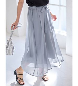 alotta（アロッタ）の「ふんわりシフォンワイドパンツ（ワイドパンツ・ガウチョ）」｜ラベンダーブルー