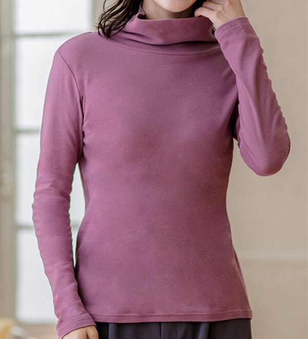 「【５色組】吸湿発熱　素肌よろこぶ綿１００％タートルネックインナー（肌着・インナーウェア）」｜詳細画像