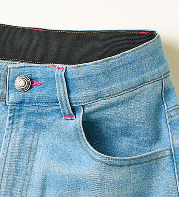 ルフラン（ルフラン）の「旬顔で楽ちん。カーブデニムパンツ（フルレングスパンツ）」｜詳細画像