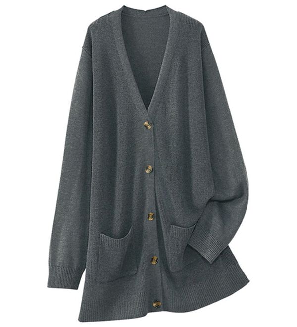 BELLUNA（ベルーナ）の「綿のように柔らかい！ベーシックカーディガン（ニットカーディガン）」｜杢グレー