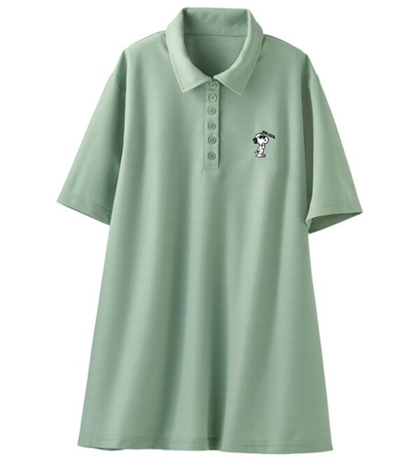 BELLUNA（ベルーナ）の「スヌーピー刺しゅうポロチュニック（ポロシャツ）」｜サングラス(ミント)