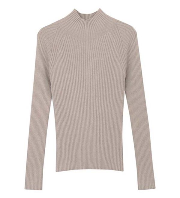 Pierrot（ピエロ）の「着回しストレッチリブハイネックニット（ニット・セーター）」｜詳細画像