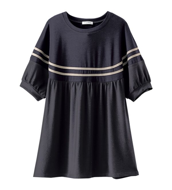 BELLUNA（ベルーナ）の「【Ｌａｇｒｉｌｕａ】配色ライン使いカットソーチュニック（チュニック）」｜詳細画像