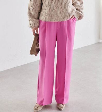 RANAN（ラナン）の「裏起毛美脚シルエットピンタックワイドパンツ（フルレングスパンツ）」