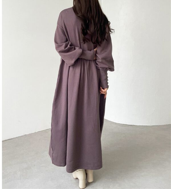 GeeRA（ジーラ）の「フィット＆フレアーニットワンピース（ニットワンピース）」｜詳細画像