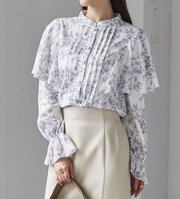 RANAN（ラナン）の「ピンタックフレアー長袖ブラウス（ブラウス）」｜詳細画像