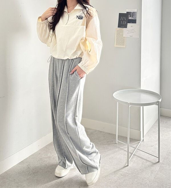 GeeRA（ジーラ）の「ハーフジップ配色ナイロンブルゾン（ブルゾン）」｜詳細画像