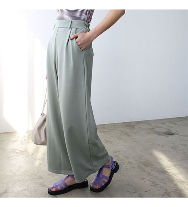 GeeRA（ジーラ）の「美脚ストレッチワイドパンツ（ワイドパンツ・ガウチョ）」｜詳細画像