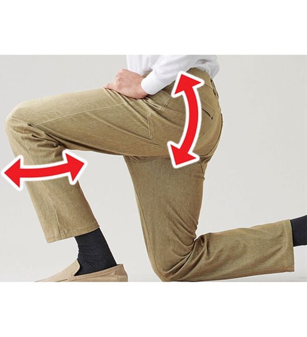 「【３本組】＜コムルヴァン・オム＞新定番！杢調ストレッチパンツ（メンズフルレングスパンツ）」｜詳細画像