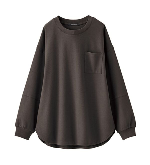 BELLUNA（ベルーナ）の「吸湿発熱ポンチ素材袖切替プルオーバー（カットソー）」｜詳細画像